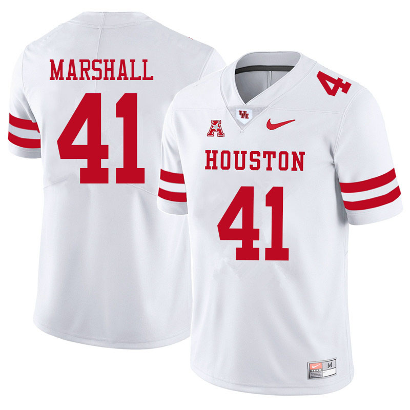 Men #41 T.J. Marshall Houston Cougars College Football Jerseys Sale-White - Click Image to Close